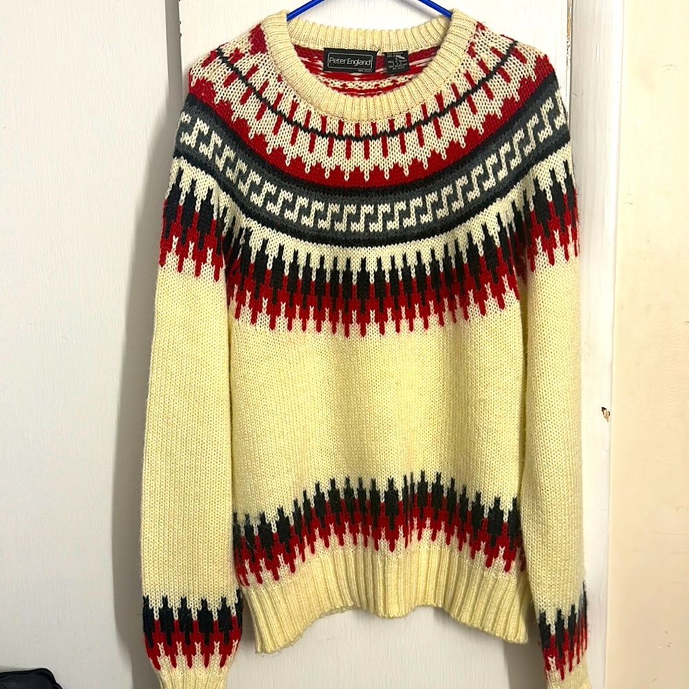 Vintage Nordic Chunky Knit‎ Unisex Sweater Size Large